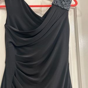 Beautiful Lauren Ralph Lauren Evening Black gown with beading on one shoulder